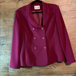 LeSuit Burgundy double breasted skirt 2/PC sz 12